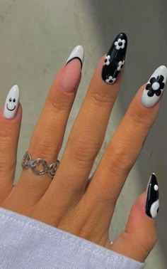 Check out these 30 chic black and white nail designs that make a statement! From french tips to geometric patterns, there's something for you. Whether you prefer gel, acrylic, or natural nails in short square, almond, or coffin shapes - we've got ideas for you. Discover the timeless beauty of black and white nails with simple yet cute designs that are sure to elevate your aesthetic. Find your perfect black and white nail inspo here! Plus: that girl nails, glow up nails, smiley face nails Black And White Nail, Shein Clothing, White Nail, Beauty Nail, June 2022, Funky Nails, Pretty Acrylic Nails