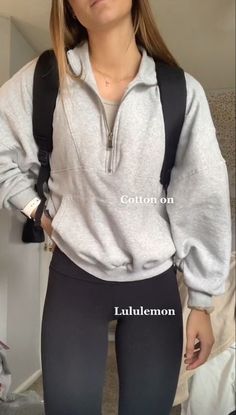 Cute Altheisure Outfits, Lululemon Outfit School Preppy, Comfy Winter School Outfits, Leggings Outfit College, Lululemon School Outfit, Lululemon Outfit Leggings, Comfy Outfits For School Winter, Easy Cute Outfits For School, Lululemon Outfit Aesthetic