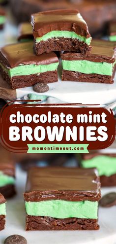 Out of St. Patrick's day dessert ideas? These Chocolate Mint Brownies feature a decadent ganache topping, creamy mint filling, and a moist, rich brownie base. Pin these St. Patrick's day treats! Quick And Easy St Patricks Day Desserts, St Patrick’s Day Brownies, Mint Brownies Recipe, St Patrick's Day Treats, St Patrick's Day Dessert, Chocolate Mint Brownies, Rainbow Desserts, Green Desserts, Mint Brownies