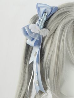 The price is for a pair of hairclips only, others are not included. Blue Headband Hair Accessories Gift, Fairy Kei Hair, Kawaii Blue Hair Accessories, Decora Hair Clips, Adjustable Harajuku Hair Accessories With Ribbon, Egl Accessories, Adjustable Blue Bow Hair Accessories, Blue Adjustable Bow Hair Accessories, Box Pleat Skirt