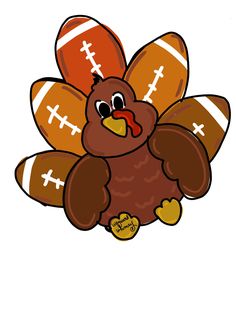 an image of a turkey with footballs on it