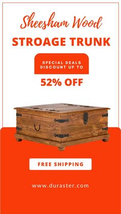 Sheesham wood Storage Trunk Rustic Country House, Trunks For Sale, Trunk Coffee Table, Storage Trunks, Sheesham Wood, Wood Storage, Handmade Furniture