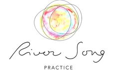 the logo for river song practice, which is designed to look like an abstract painting