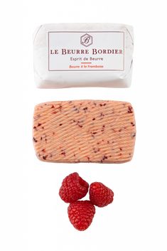 soap bar with raspberries next to it