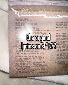 the original lyrics on st?