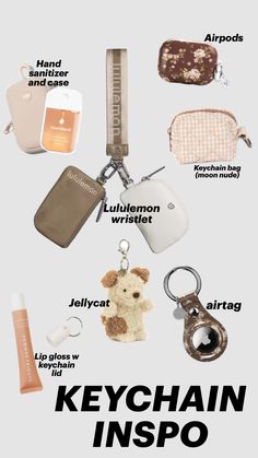 Keychain idea! #keychain #trendy #brown #neutral #cute #popular #fyp School Bag Essentials, Rich Lifestyle, Trendy Summer Outfits, Cute Keychain, Essential Bag, Car Keychain, Cuteness Overload, Cute Cartoon Wallpapers, Hand Sanitizer