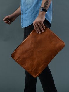 Zento Laptop Sleeve - Tan Brown — Classy Leather Bags Classic Leather Laptop Bag With Sleeve, Modern Leather Laptop Bag With Sleeve, Modern Brown Briefcase With Laptop Sleeve, Modern Brown Laptop Bag With Sleeve, Leather Laptop Sleeve, Small Bathroom Interior, Leather Laptop, Leather Products, Functional Accessories