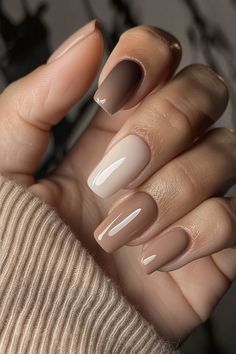 November Nails Colors, November Nail Designs, November Nails, Fall Nail Trends, Accent Nail, Beige Nails