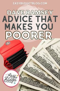 money and wallet with text that reads, how to save ramsay's advice that makes you