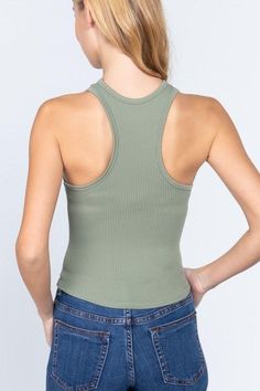 The perfect seamless ribbed layering tank for all your favorite warm weather outfits! Available in all of your favorite colors. 92% Nylon 8% Spandex High Stretch Ribbed Tank Top For Spring, Spring Ribbed High Stretch Tank Top, Summer High Stretch Ribbed Tank Top, High Stretch Ribbed Tank Top, Green Seamless Tank Top For Spring, Spring Green Tank Top With Seamless Construction, Seamless High Stretch Tank Top For Summer, Ribbed Stretch Tank Top, High Stretch Green Seamless Tank Top