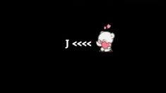 an animated image of a cat holding a heart in its paws with the word jeeee above it