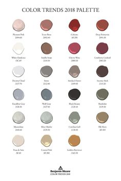 color chart for the 2013 paint palette