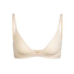 FITS EVERYBODY TRIANGLE BRALETTE | SAND Fitted Triangle Top Sports Bra With Removable Pads, Compressive No-show Bra, Minimal Stretch No-show Bra, Seamless Fitted Nursing Bra With Triangle Top, Seamless Triangle Top Sports Bra, Padded Triangle Top Sports Bra, Fitted V-neck Nursing Bra With Removable Pads, Light Support No-show Bra, Fitted Seamless Nursing Bra With V-neck