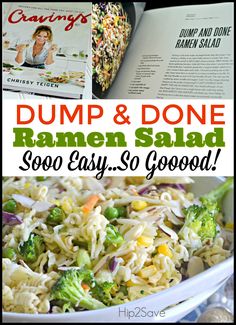 dump and done ramen salad with broccoli in it