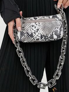 Bird in Bag - Leather Chain Bag Rectangular Faux Leather Bag With Chain Strap, Trendy Leather Baguette Bag With Chain Strap, Trendy Leather Bag With Chain Detail, Leather Chain Link Bag For Everyday Use, Trendy Leather Shoulder Bag With Chain, Gold Pattern, Chain Bag, Leather Chain, Bird In Bag