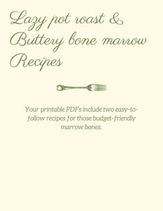 a recipe book with the title easy not roast and buttery bone manow recipes