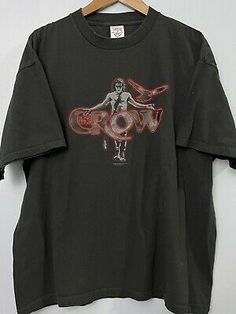 Vintage Y2K 2001 The Crow Movie Promo Goth 3D Puffy Logo Image T-Shirt Mens XL | eBay Cool Clothes For Men, Male Goth, 2000s T Shirt, The Crow Movie, Male Fashion Casual, Vlone Hoodie, Edgy Fits, Crow Movie, Goth Shirt