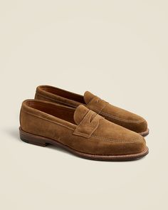 Shop ALDEN for the Alden® for J.Crew suede penny loafers for men. Find the best selection of men mens-categories-shoes-dress-shoes available in-stores and on line. Classic Suede Dress Shoes For Semi-formal Occasions, Classic Moccasins With Suede Lining, Classic Suede Moc Toe Loafers, Classic Suede Plain Toe Loafers, Classic Suede Slip-on Tassel Loafers, Classic Suede Slip-on Dress Shoes, Classic Slip-on Suede Dress Shoes, Classic Plain Toe Suede Loafers, Classic Suede Wingtip Loafers