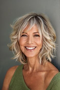 Transform your fine hair with these 20 short cuts, tailored for women over 50 seeking a significant, voluminous change. Medium Hair Styles For Women, Layered Haircuts For Medium Hair, Chin Length Hair, Messy Short Hair, Shag Hairstyles, Hair Affair, Haircuts For Medium Hair, Penteado Cabelo Curto, Women Over 50