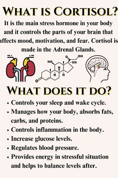 Our body's main stress hormone. (updated version) 40s Women, College Apps, Addisons Disease, Adrenal Health, Electrical Circuit, Healthy Hormones, Protein Diet, Women Health, Nerdy Things