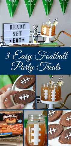 an easy football party with cookies and drinks