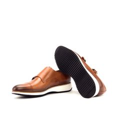 Azuna Double Monk - Q by QS Masculine Brown Monk Strap Shoes With Plain Toe, Masculine Brown Plain Toe Monk Strap Shoes, Luxury Monk Strap Shoes With Rubber Sole, Cognac Monk Strap Shoes With Round Toe For Business, Brown Monk Strap Shoes With Rubber Sole, Brown Calf Leather Monk Strap Shoes For Business Casual, Brown Cap Toe Monk Strap Shoes For Derby, Brown Calf Leather Monk Strap Shoes With Plain Toe, Brown Plain Toe Monk Strap Shoes In Calf Leather