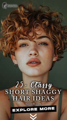 Chic Casual: Master the art of casual chic with these short and stylish shag hairstyles. 💇‍♀️✨ Modern Curly Shag Haircuts Short, Pixie Shag Curly Hair, Curly And Short Hairstyles, Cool Short Curly Hairstyles, Short Bob Hairstyles Curly Hair, Curly Hair Shag Short, Short Short Curly Hair, Curly Shags Short Haircuts, Pixie Curly Haircuts