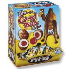 a box of candy with an image of a camel on the front and one in the back