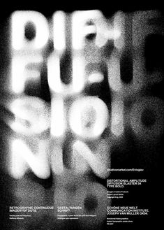 black and white poster with the words puff up on it's back side, in front of a dark background