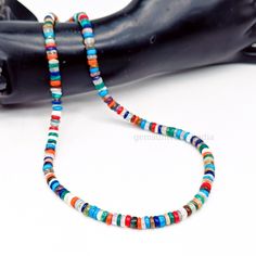 Shop all our Opal Necklaces here-  https://www.etsy.com/in-en/shop/GemsUniversaLindia?search_query=opal+necklace This listing is for Disco Opal Beaded Necklace, Multi Color Opal Smooth Heishi Beads Necklace, Opal Jewelry, Flat Beads Necklace, Women's Necklace, Gift For Her. Exclusive Jewelry, designed just for you with love. Highest and amazing quality, most suitable for gifting. Gemstone: Opal Shape: Tyre / Heishi Style: Dainty/Smooth Beads Necklace Bead Size: 5- 5.5MM approx. *100% Natural and Authentic* *Measurements are in round figure and are close to approximations* If you have any requirements in any other gemstone jewelry, leave us a message. We would love to add a special listing just for you! ---------------------------------------------------------------------- Contact us for bu Multicolor Heishi Beads Round Necklaces, Heishi Beads Necklace With Polished Round Beads, Spiritual Multicolor Rondelle Beaded Necklaces, Handmade Multicolor Rondelle Beaded Necklaces, Opal Necklaces, Flat Beads, Multi Coloured Necklaces, Women's Necklace, Necklace Opal