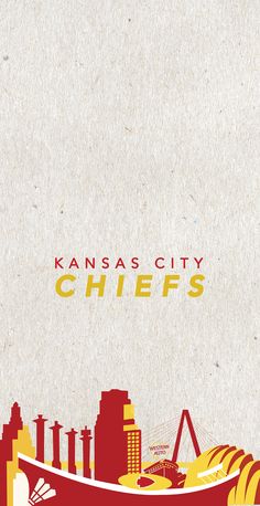 the kansas city chiefs logo is shown in red and yellow