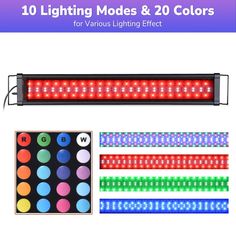 an image of the light strip with different colors and patterns for various types of lights