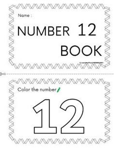 the number 12 book is shown in two different colors and has numbers on each page