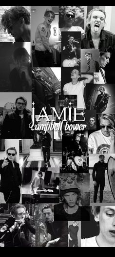 a collage of photos with the words jamie campbell