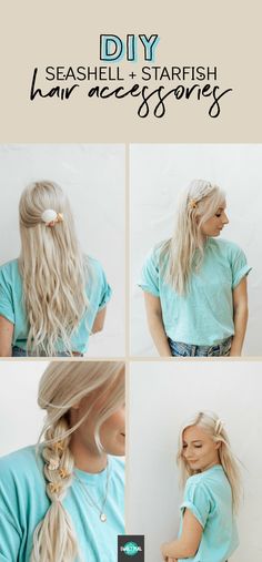 Diy Seashell Hair Accessories, Diy Shell Hair Accessories, Diy Mermaid Hair Accessories, Seashell Hairclip, Seashell Hair Accessories, Ethereal Hairstyles, Seashell Hair Clips, Diy Starfish, Starfish Hair Accessories