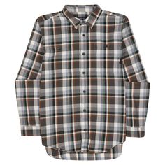 M's Long-Sleeved Pima Cotton Shirt Brown Long Sleeve Shirt For Casual Gatherings, Long Sleeve Cotton Flannel Shirt, Brown Cotton Long Sleeve Flannel Shirt, Brown Long Sleeve Cotton Flannel Shirt, Patagonia Long Sleeve Cotton Tops, Brown Long Sleeve Shirt For Everyday, Everyday Brown Long Sleeve Shirt, Line Shopping, Pima Cotton