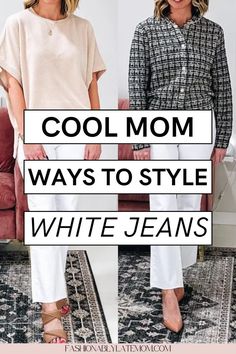 Elevate your wardrobe with our guide on how to style white jeans and look chic. Discover the versatility of women's jeans and learn how to style them for different occasions. Whether you're dressing up for a special event or keeping it casual, our post offers women's fashion tips to make women's bottoms a key component of your chic, stylish outfits. White Wide Leg Jeans Outfit, Style White Jeans, How To Wear White Jeans, White Wide Leg Jeans, Wide Leg Jeans Outfit, Stylish Women Fashion, Fresh Outfits