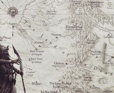 a drawing of a man standing in front of a map