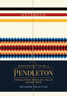 a book cover with an image of pendleton's woven mills and the title, notbook