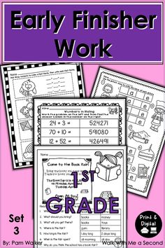 the first grade worksheet for early finisher work