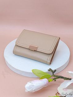 BirdinBag - Litchi Embossed Trifold Womens Wallet with ID Window and Pocket Beige Trifold Wallet With Card Slots For Daily Use, Beige Rectangular Trifold Wallet With Card Slots, Versatile Beige Rectangular Wallet, Beige Bifold Bag For Daily Use, Womens Wallet, Diy Supplies, Small Wallet, Emboss, Wallets For Women