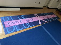 #doubleblueforyou #football  #cheer #fnl #diy #pinkout #studentsectionbanner #bluecrew Pink Out Run Through Signs Football, Pink Out Signs, Pink Out Football Game Signs, Pink Out Student Section, Football Game Signs, Run Through Signs, Cheer Banners, Asb Ideas, Pink Out Football