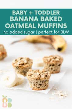 baby and toddler banana baked oatmeal muffins no added sugar perfect for blvd