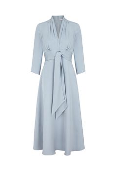 Fontaine Silk Crepe Dress Blue | Events & Mother Of The Bride Dressing – Suzannah London Suzannah London, Silk Crepe Dress, Dress Elegantly, Cinderella Blue, Gown Suit, Boutique Couture, Cinderella Dresses, Vintage Couture, Bride Clothes