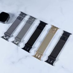 SPECIFICATION: Strap Material: Metals Clasp Type: Magnetic Clasp Strap Lengths(Adjustability): Fit 6.1 - 9.2 inches (155mm - 235mm) wrist Multiple Sizes: 38mm, 40mm, 41mm, 42mm, 44mm, 45mm, and 49mm Compatibility: Compatibility: Apple Watch Series Ultra/Ultra 2 & Series 10/9/8/7/6/5/4/3/2/1/SE. MAGNETIC CLOSURE The magnetic closure ensures a secure and adjustable fit, allowing you to easily adjust the band to your desired size. ADJUSTABLE FIT You can easily adjust the band to your desired tightn Modern Adjustable Wear-resistant Watch Bands, Apple Watch Leather, Keyboard Accessories, Apple Watch Case, Apple Watch Bands Leather, Apple Watch Models, Metal Straps, Apple Accessories, Garmin Watch