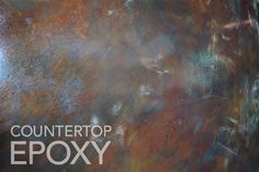 an abstract painting with the words countertop epoxy on it