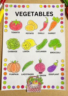 handmade vegetables worksheet for nursery class, handmade worksheets for kindergarten, a handwriting worksheet, handmade vegetables worksheet, vegetables worksheets for kindergarten Vegetable Chart For Preschool, Vegetable Chart For Kids, Fruit And Vegetables Activities For Kids, Vegetable Activity For Kids, Benefits Of Vegetables, Vegetable Poster, Preschool Activity Sheets, Vegetable Chart, Healthy Habits For Kids