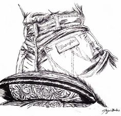 a drawing of a pair of shoes sitting on top of each other in black and white