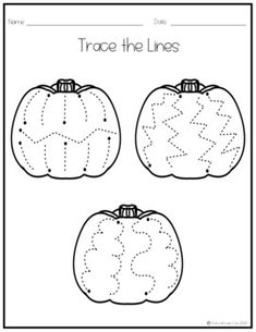 trace the lines for pumpkins