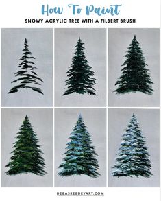 how to paint snowy acrylic tree with a fliers brush in photoshop